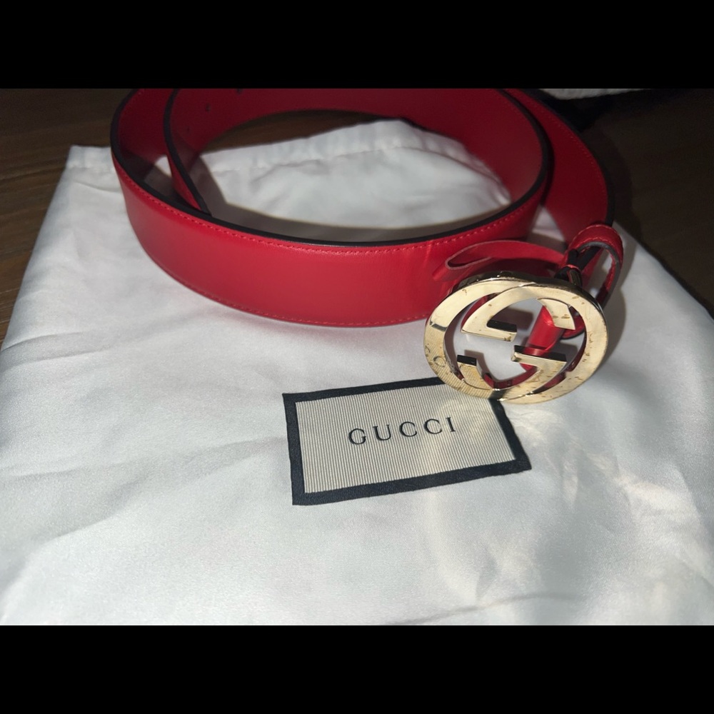 Authentic Red Gucci Belt